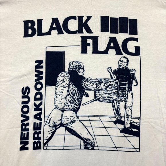 Black Flag Nervous Breakdown Punk Rock Band T-Shirt Size Large - Picture 2 of 4